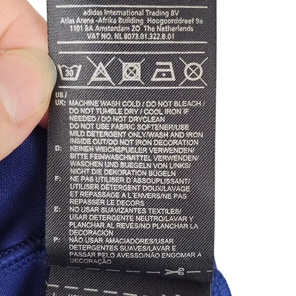 Athleisure Workout Comfy Running Tennis Dress Adidas S Blue Orange Geometric Top - Picture 13 of 14